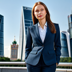 **

"A successful businesswoman in Moscow, wearing a stylish, fully clothed business suit appropriate for the Russian climate, standing confidently in front of the Moscow City skyscrapers, safe for work, professional setting, perfect anatomy, correct proportions, natural pose, high quality, realistic style."

**