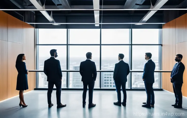 수렴적 사고 프로세스를 통한 팀 성과 향상 - **Strategic Decision-Making: The Matrix of Choice**
    A modern, high-tech conference room bathed i...