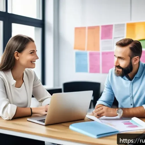Home 33 수렴적 사고 개발을 위한 멘토링 방법 - A professional mentoring session in a modern office setting: a diverse middle-aged mentor attentivel...