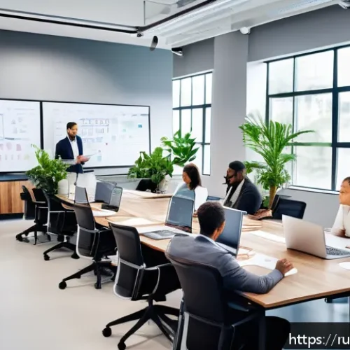 Home 17 수렴적 사고 개발을 위한 최신 연구 결과 - A modern, bright office environment with diverse professionals collaborating around a large table co...