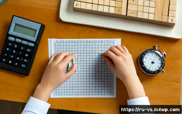 수렴적 사고 향상을 위한 실습 가이드 - Photorealistic overhead view of a Russian adult learner at a tidy wooden desk, carefully arranging g...